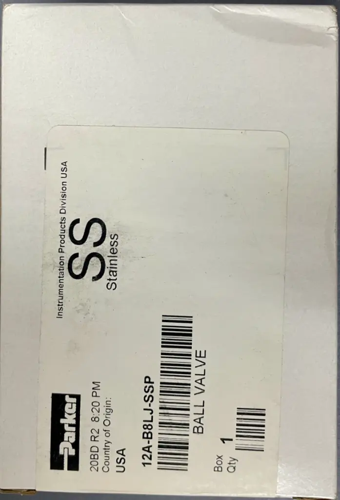 3:4" Parker Two Way B-Series Ball Valve w: PTFE Seat - Box.webp