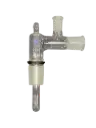 90° Adapter Vertical Secondary Cold Finger Condenser, 45/50 Rodaviss Lower Inner, 34/45 Side Outer, 24/40 Upper Outer with GL-18 Threaded Removable Barb Hose Connections