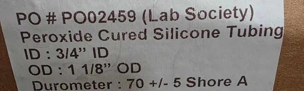 Peroxide-Cured Silicone Tubing – 3/4" ID x 1 1/8" OD