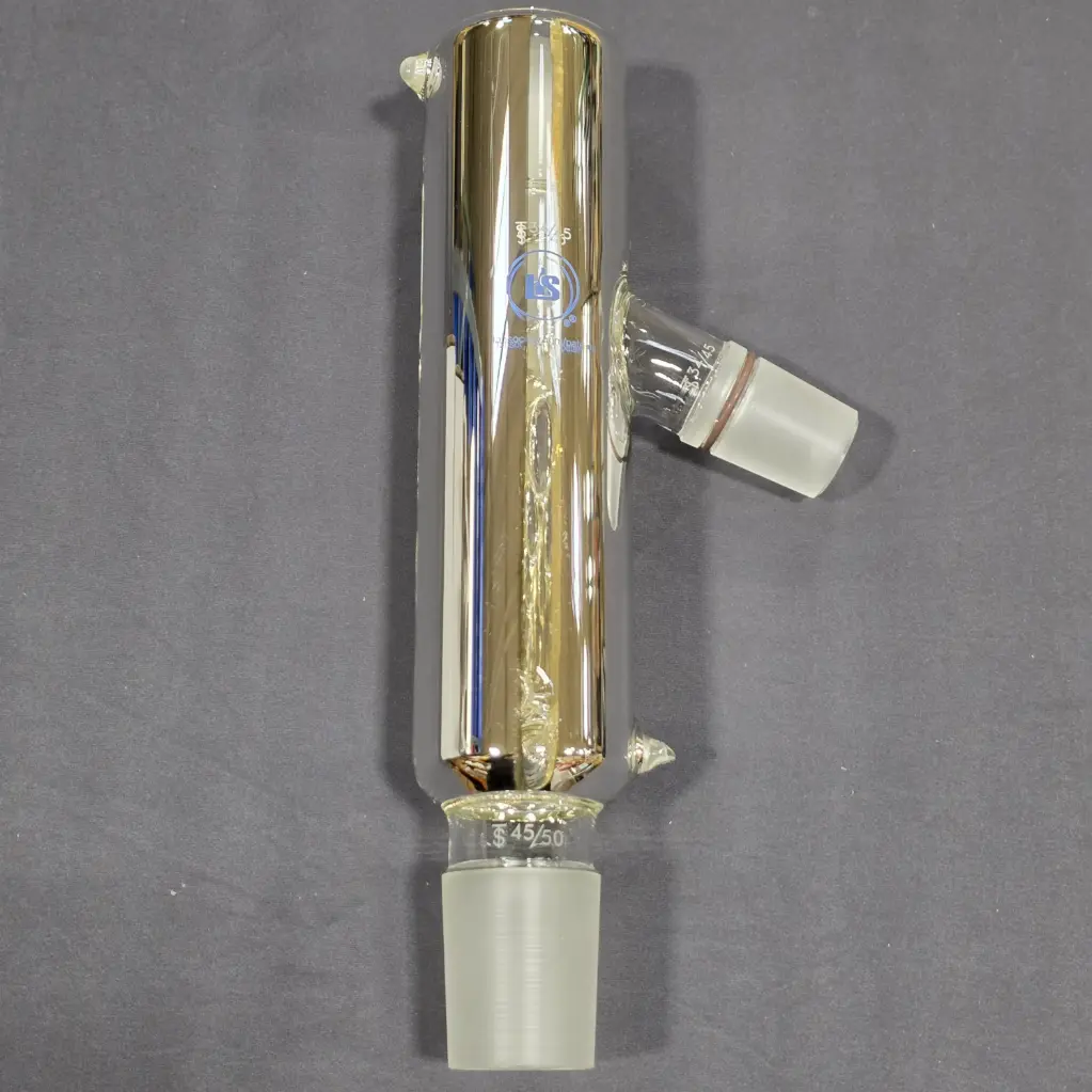 Packable Distillation Head, Silvered with Vigreux Indents, 45/50 Lower Inner, 34/45 Upper Outer, 34/45 Angled Side Inner