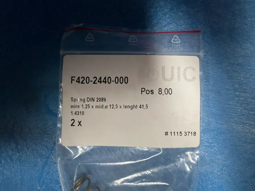Spring DIN 2089 (1.4310) – CDU Replacement Spring