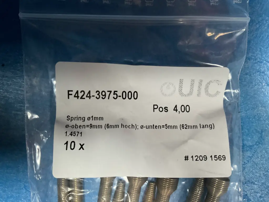 Spring for Evaporator Heating Connections – CDU Replacement