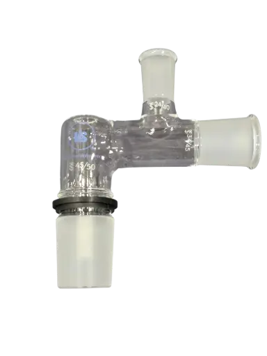 [LS-A90-4534] 90° Adapter for 45/50 Rodaviss Lower Inner to 34/45 Side Outer, 24/40 Upper Outer