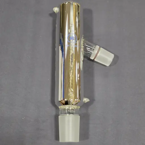 [LS-PDH-3V] Packable Distillation Head, Silvered with Vigreux Indents, 45/50 Lower Inner, 34/45 Upper Outer, 34/45 Angled Side Inner