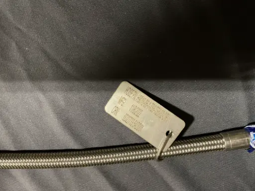 [PX-H9016-06-1-TS6-TS6-32-CRN] 32" Stainless Braided Smoothbore PTFE Hose – 3/8" Instrumentation Tube Stubs